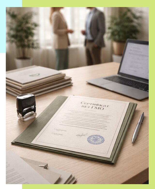 Сертификат без ГМО в Новоуральске от 7656 р. оформить срочно Алешин-Нву